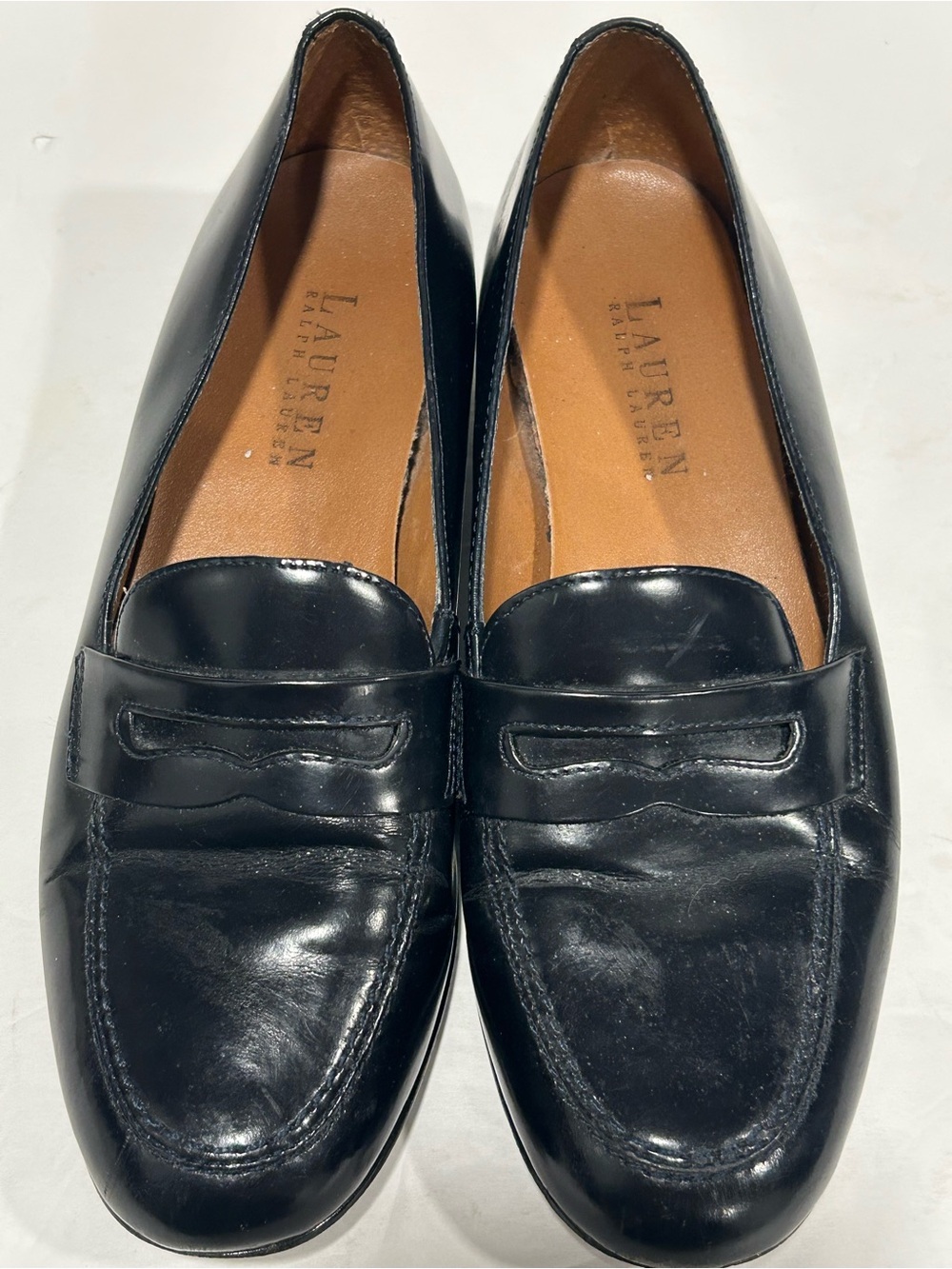 Lauren Ralph Lauren Black Leather Penny Loafers Made in Brazil Size 6.5 Vintage - Picture 6 of 12